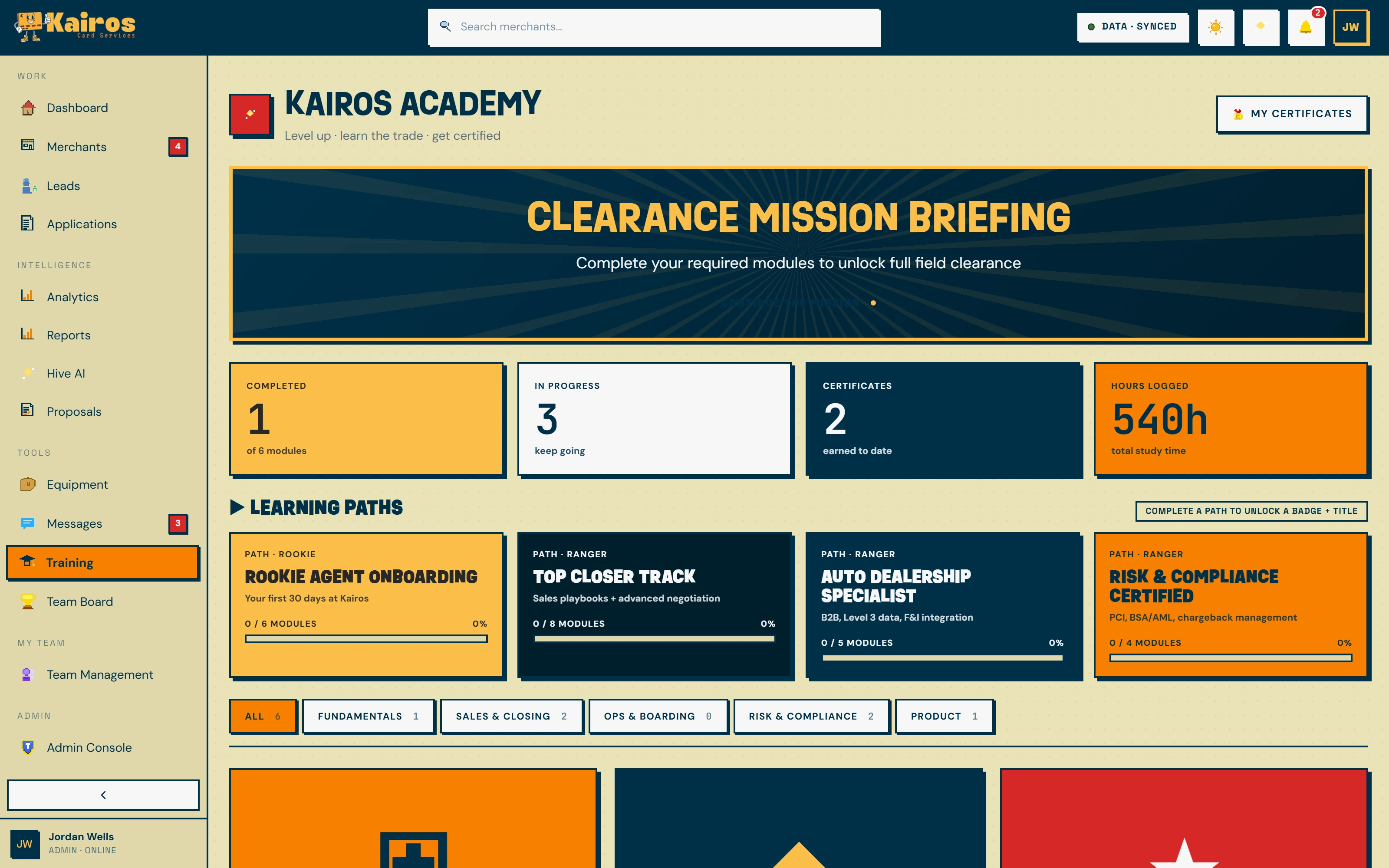 Training courses inside Kontrol Center